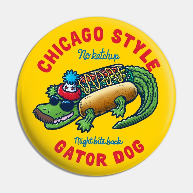 Da Chicago Gator Dog Text Tee Pin by nickv47