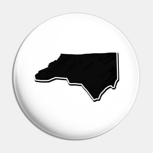 Black North Carolina Outline Pin