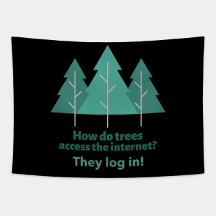 Camping joke How do trees access the internet Tapestry