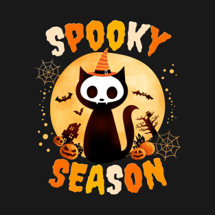 Spooky Season Cat Pumpkin Halloween T-Shirt T-Shirt