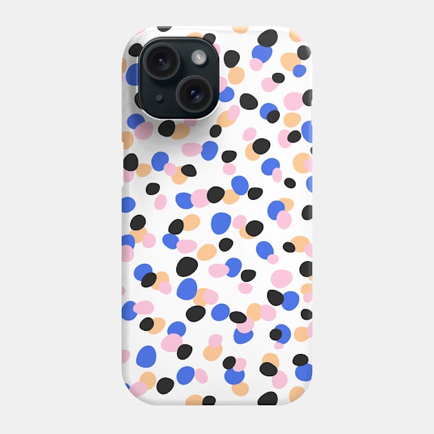 Funky pebbles in white and blue Phone Case by runcatrun