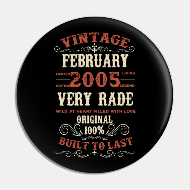 Vintage February 2005 Original Built To Last Original Built To Last Birthday Pin by brandysarahch