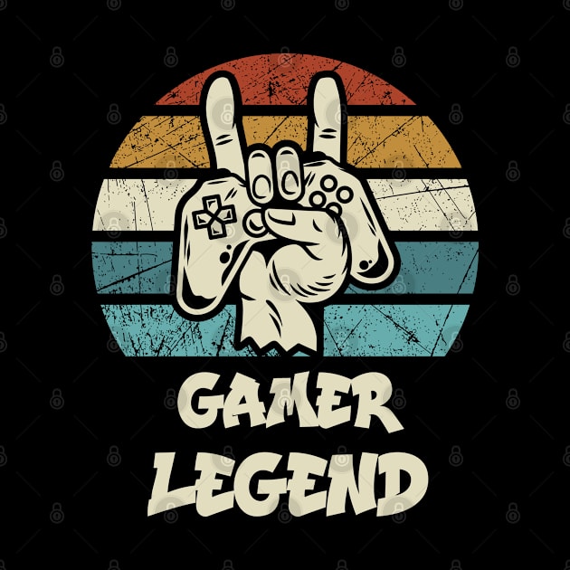 Gamer Legend Funny Video Gamer Gift T-Shirt by Upswipe.de