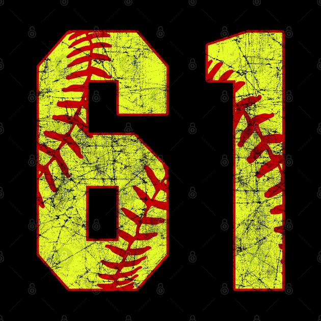 Fastpitch Softball Number 61 #61 Softball Shirt Jersey Uniform Favorite Player Biggest Fan by TeeCreations