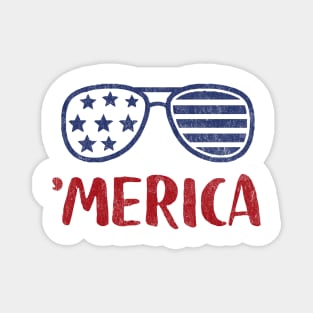 Merica American Flag Sunglasses Magnet