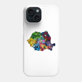 Spirograph Patterned Romania Counties Map Phone Case