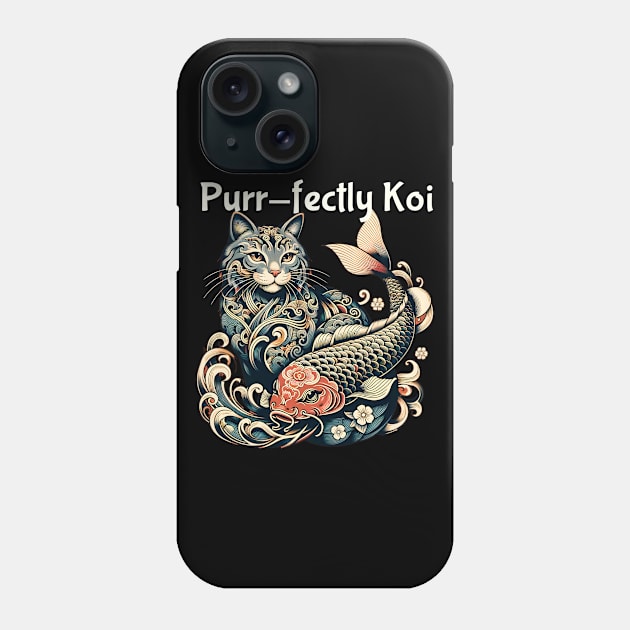 purrfect koi cat Phone Case by FnF.Soldier 