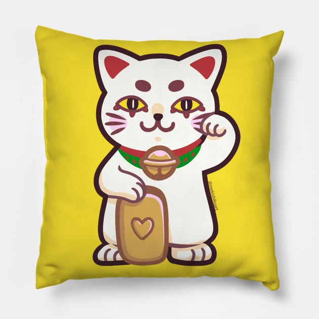 Maneki Neko Pillow by Mekishiko Art