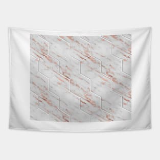 Rose gold honeycomb tiles Tapestry