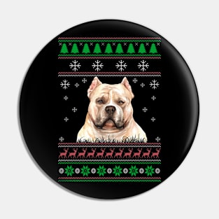 Cute American Bully Dog Lover Ugly Christmas Sweater For Women And Men Funny Gifts Pin