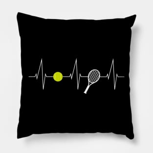 Tennis - tennis racket - tennis ball heartbeat heart rate - I love tennis Pillow