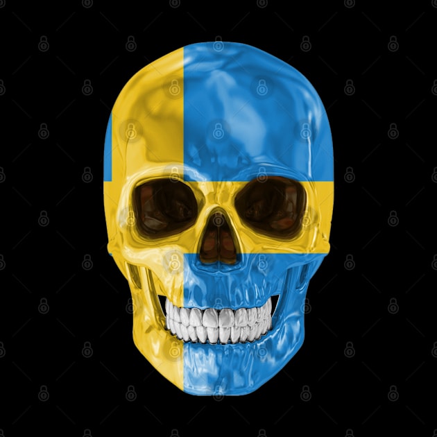 Sweden Flag Skull - Gift for Swede With Roots From Sweden by Country Flags