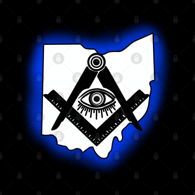 Masonic Square and Compass over Ohio by TDANIELSART 