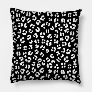 Black and White Leopard Spots Print Pillow