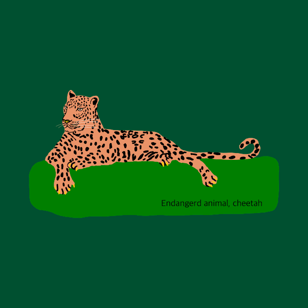 African cheetah, endangered animal in the world by The world through children's eyes