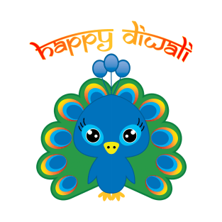 😍 Happy Diwali with cute peacock (girl)😍 T-Shirt