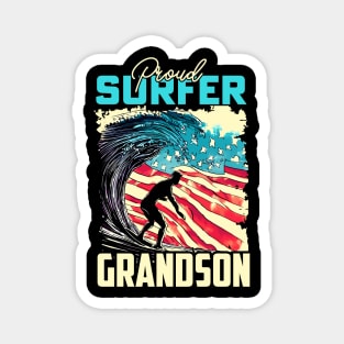 Proud Surfer Grandson Magnet