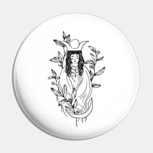 The High Priestess (Black) Pin