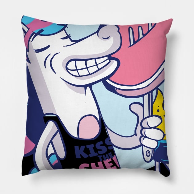 unicorn chef bbq fun Pillow by Midoart