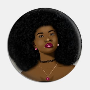 Cute black girl magic afro woman digital art Pin