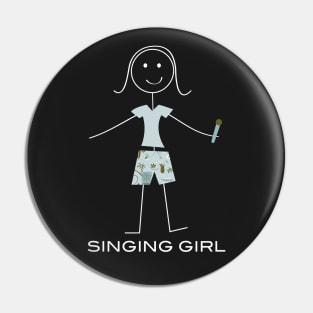 Funny Womens Singing Design Pin