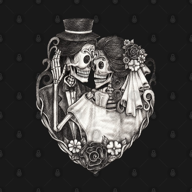 Skeletons loves couple wedding. by Jiewsurreal