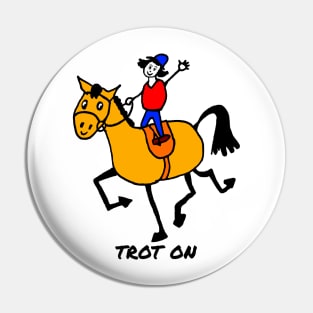 Trot On Pony Cartoon Pin