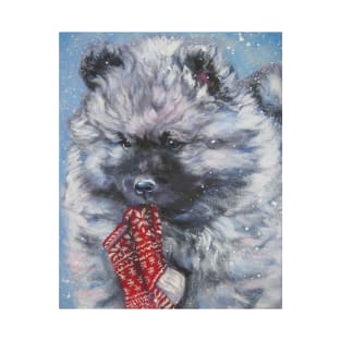 Keeshond Christmas Fine Art Painting T-Shirt