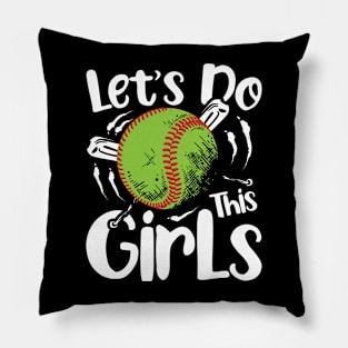 Softball Player Girls Softball Pillow