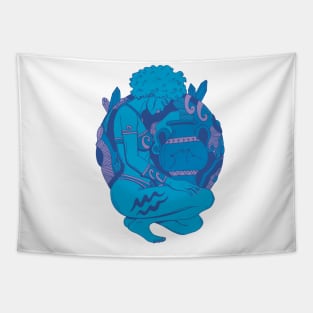 Mountain Blue Aquarius Beauty Tapestry