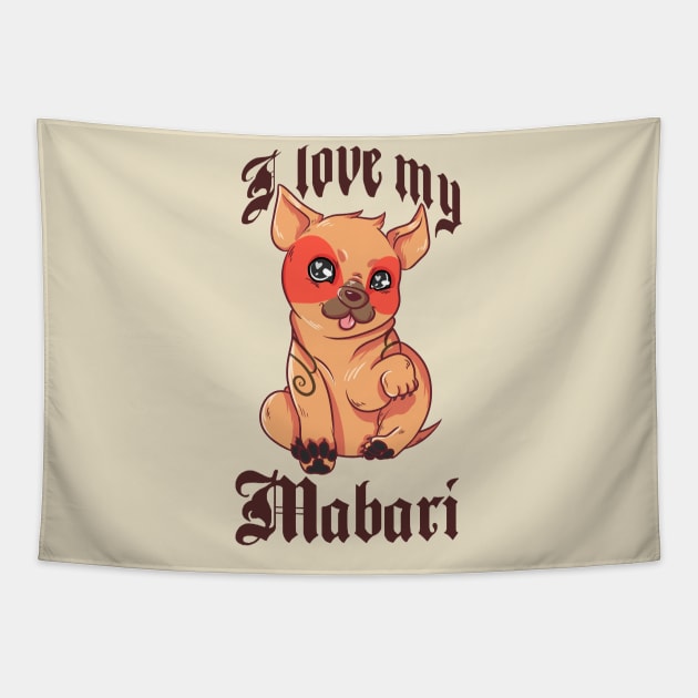 I Love My Mabari Tapestry by Pastelideas