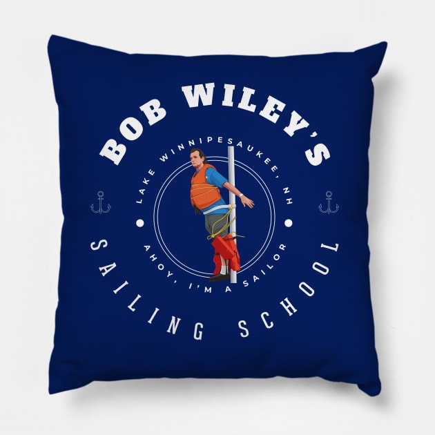 Bob Wiley's Sailing School - Lake Winnipesaukee, NH Pillow by BodinStreet