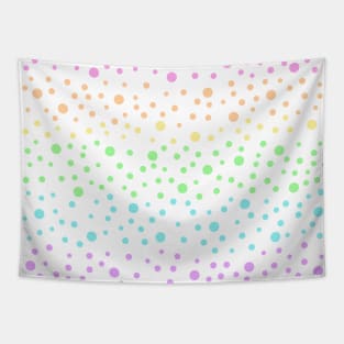 Pastel Rainbow Polka Dots Tapestry