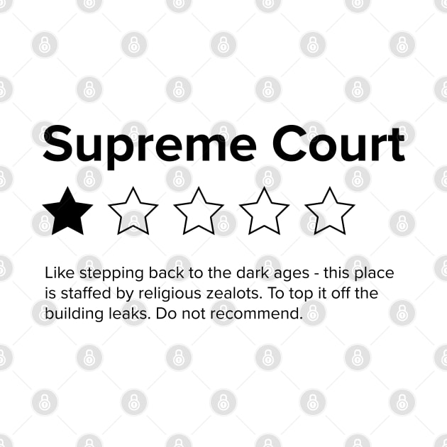 Supreme Court Review, One Star, do not recommend. Pro choice, save Roe vs Wade by YourGoods