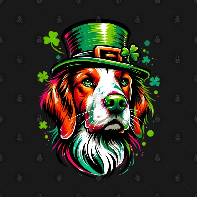 Brittany Dog Celebrates Saint Patrick's Day by ArtRUs