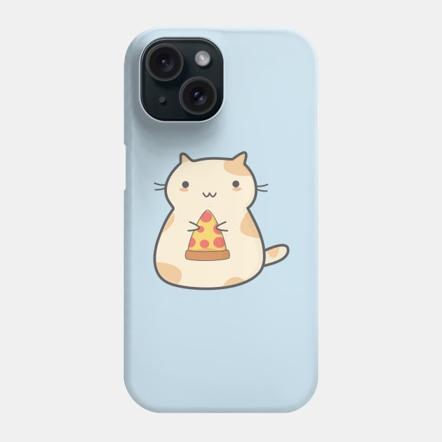 Cute Pizza Cat T-Shirt Phone Case by happinessinatee