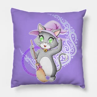 Cute witch cat Pillow