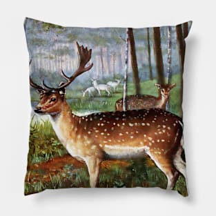 Deer Colorful Vintage Pillow