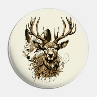 Stag and Vixen Pin