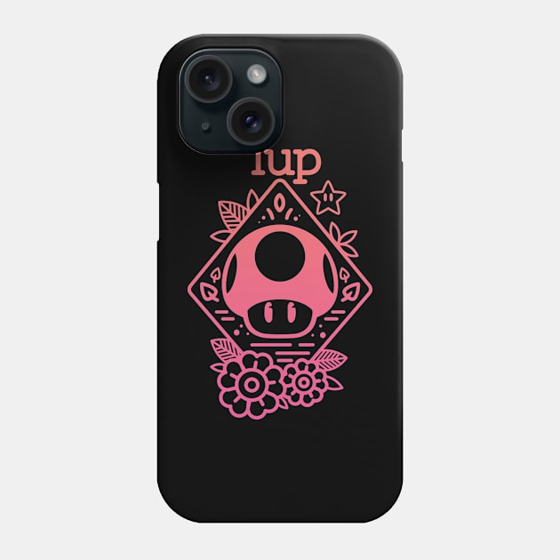 1 up pink Phone Case by PAINTMONKEYS