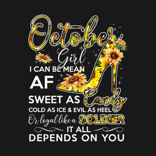 October Girl Birthday Sunflower Gift T-Shirt