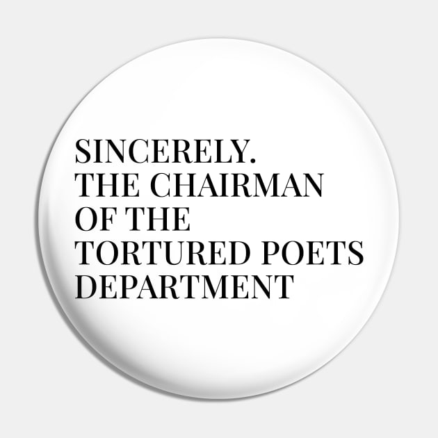 the chairman of ttpd Pin by Venus Print