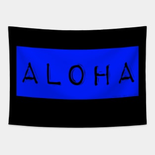 Aloha Label Maker (blue) by Hawaii Nei All Day Tapestry