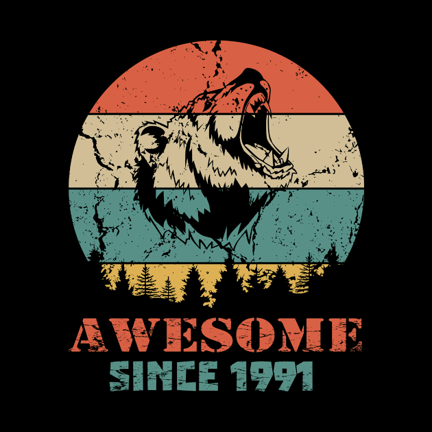 Awesome Since 1991 Year Old School Style Gift Women Men Kid by SmileSmith