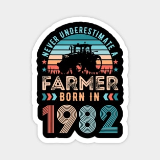 Farmer born in 1982 Farming Gift 40th Birthday Magnet