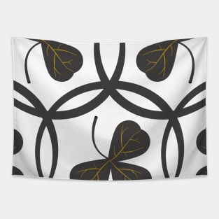 Grey on White Background Clover Pattern Tapestry