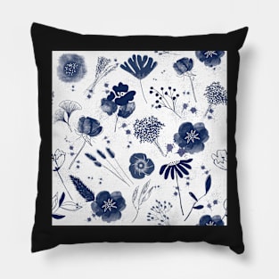 Blooming in blue Pillow