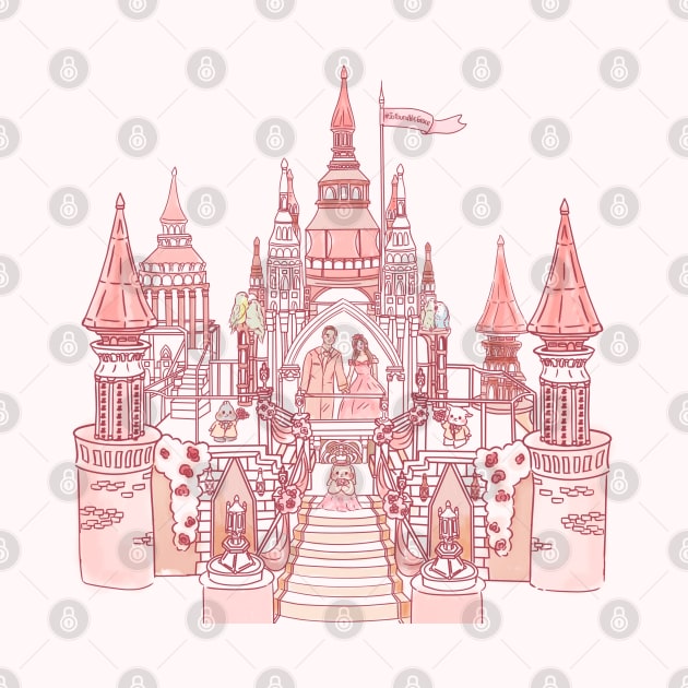 Pink Castle Line Art | Bunniesmee Wedding Edition by GambarGrace