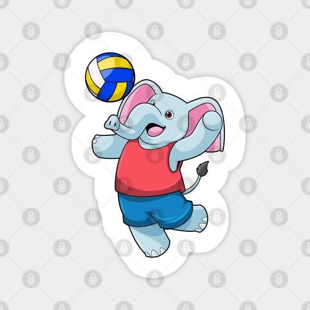 Elephant as Volleyball player with Volleyball Magnet by Markus Schnabel