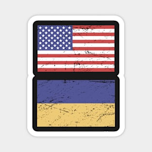 United States Flag & Ukraine Flag Magnet